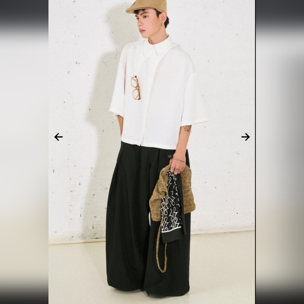 REDONE byTHE IDIOT Best Selling Pleated Eyelet Trousers Black Nwt Sz Large Men's - Picture 3 of 10